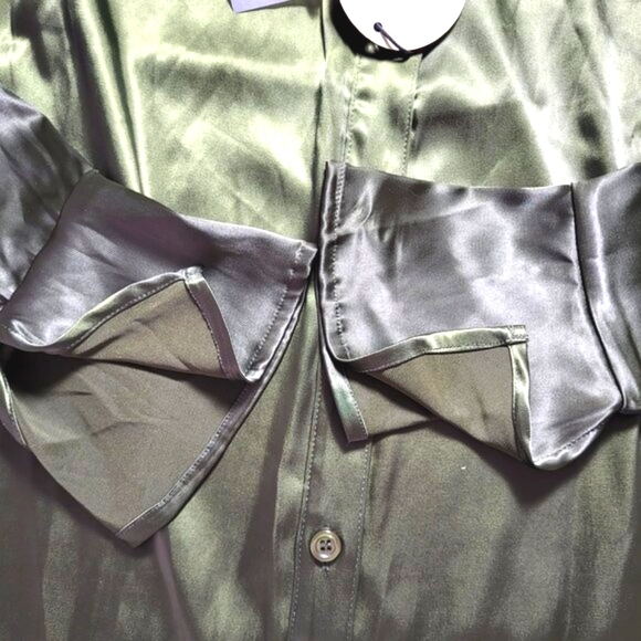 Remi x Resolve Women's Serena Button Up Blouse Size XS Dark Green - Picture 8 of 12